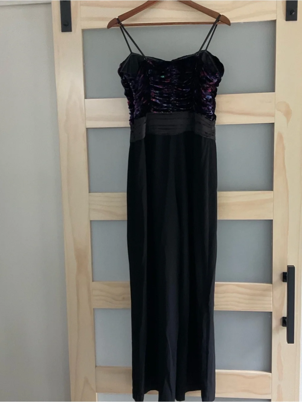 Ramy Brook Velvet Wide Leg Jumpsuit Black Metallic Bustier Adjustable Size 12